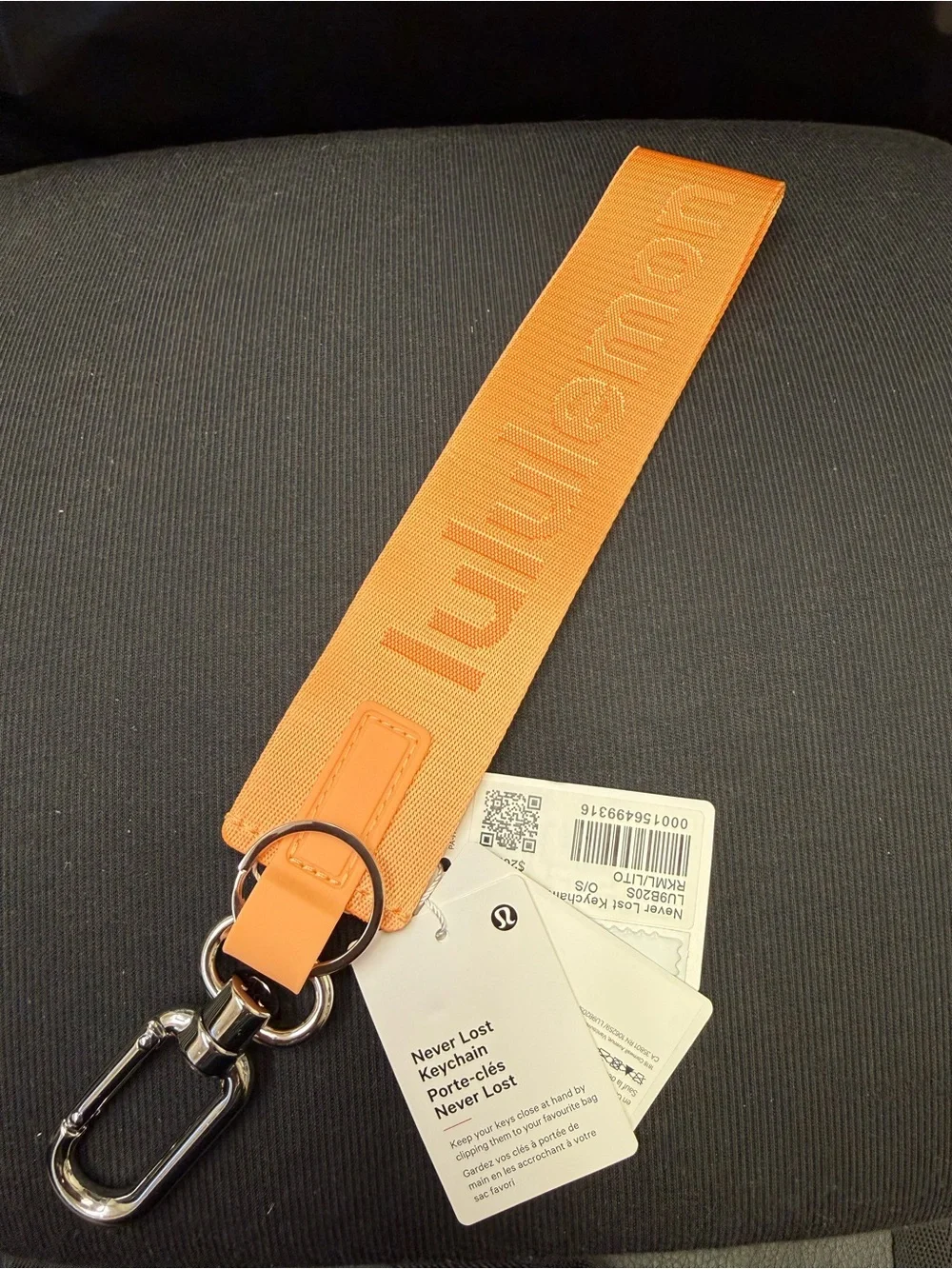 lululemon Never Lost Keychain Strap in Rock Melon Orange
